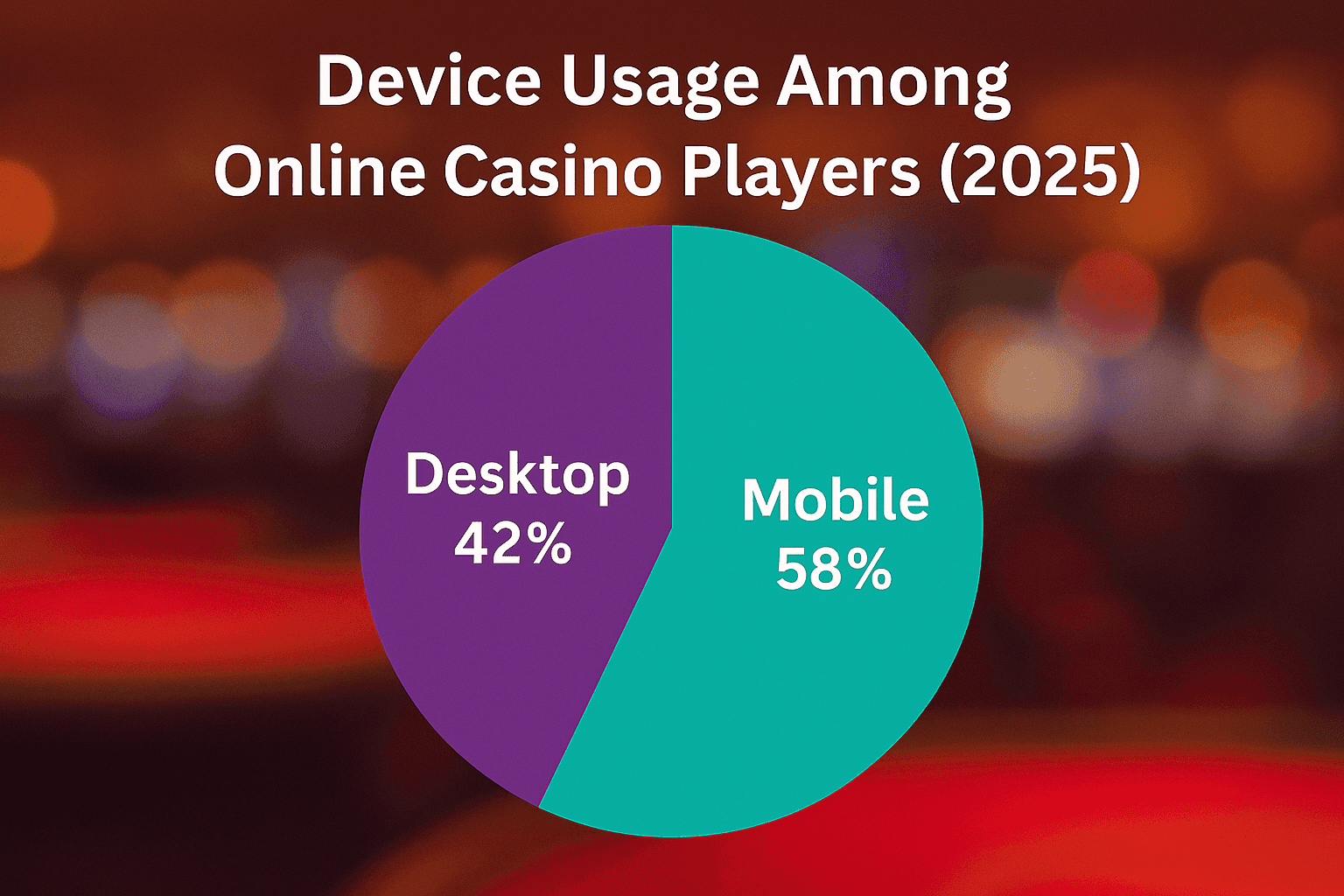 Infographic depicting the device usage amongst Online Casino Players